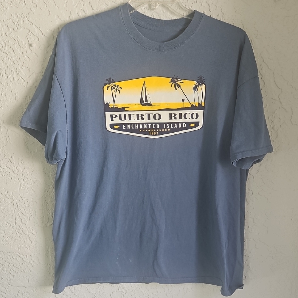 Blue Puerto Rico Graphic T-Shirt